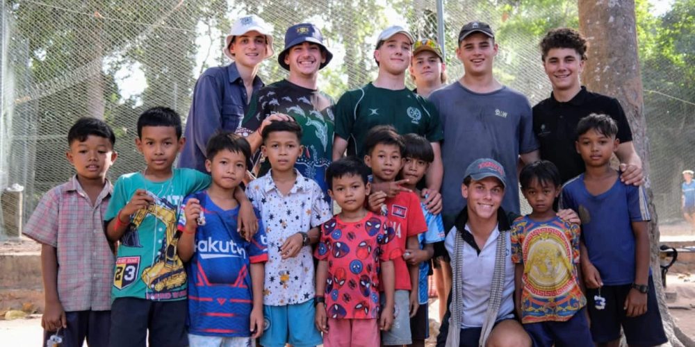 A group of BBC students with the Cambodian students in December 2024